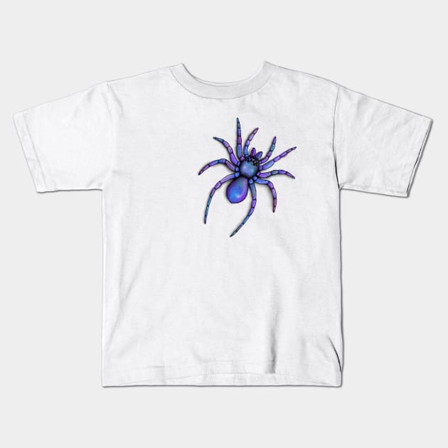 Purple Opal Tarantula Kids T-Shirt by Vivid Chaos